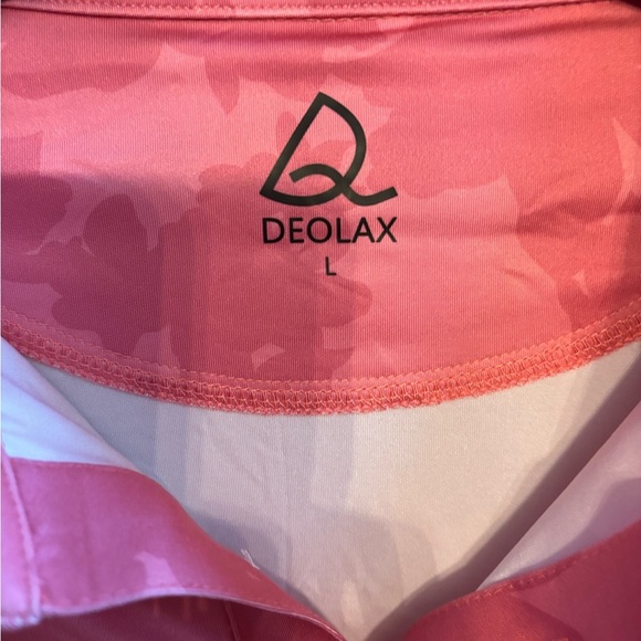 Deolax Men's Pink Polo Golf Shirt sz lg - Picture 2 of 4